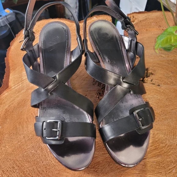 Marc Fisher Platform Sandals Silver shiny detail - Picture 10 of 12